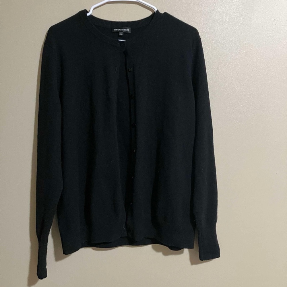 State Cashmere 100% Cashmere Black cardigan Sweater